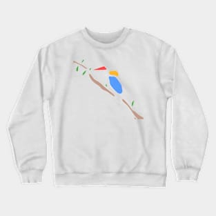 Bird Hand Drawn One line Art Branch Crewneck Sweatshirt